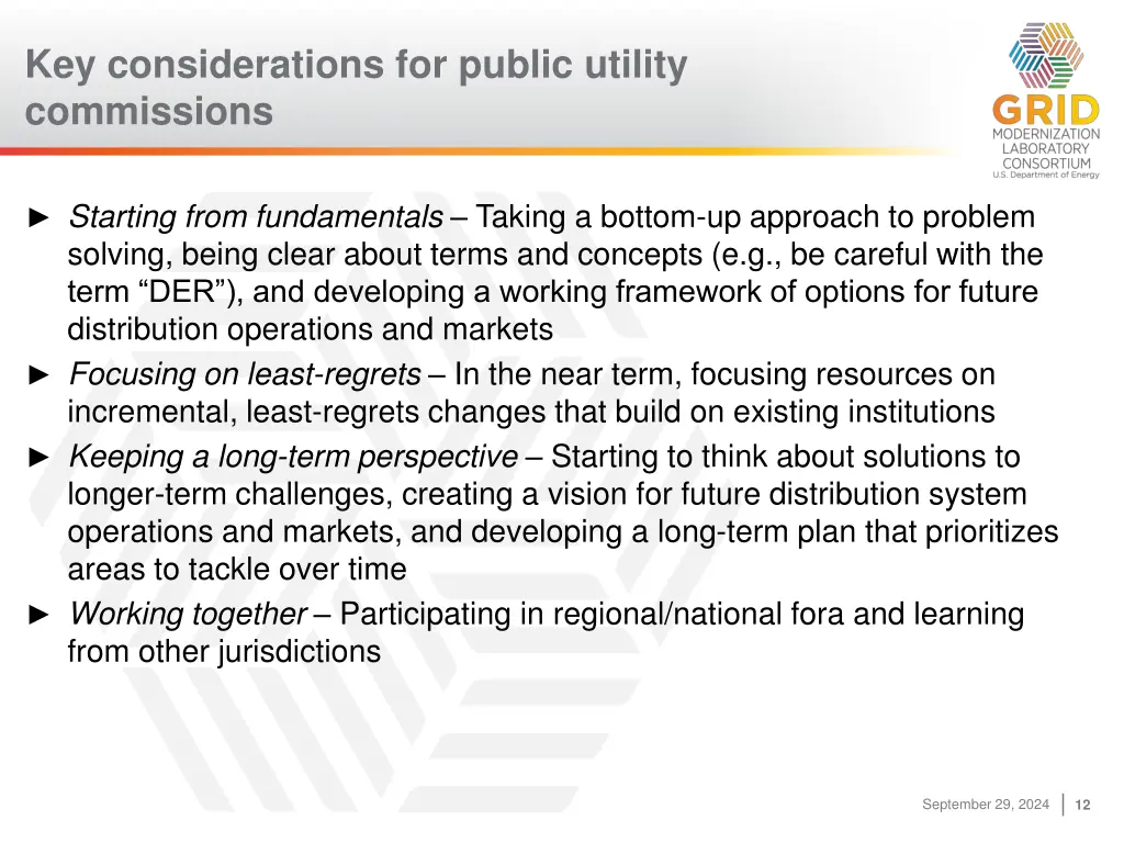 key considerations for public utility commissions