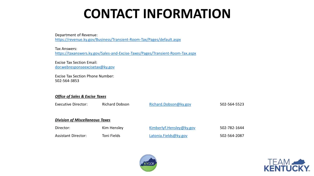 contact information