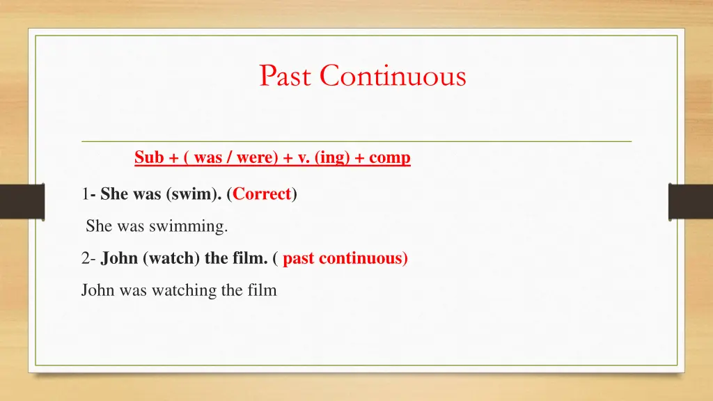 past continuous 1