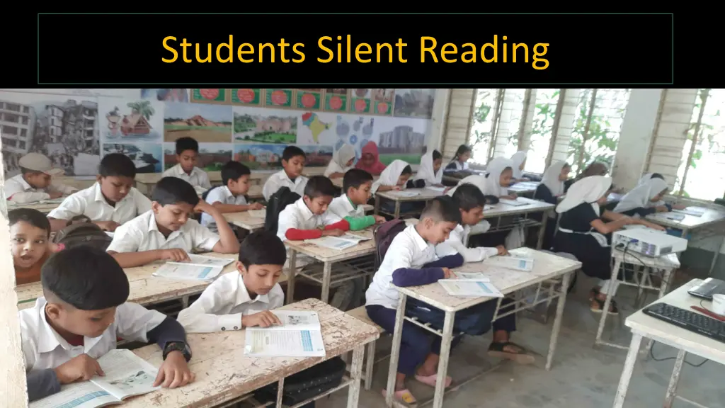 students silent reading