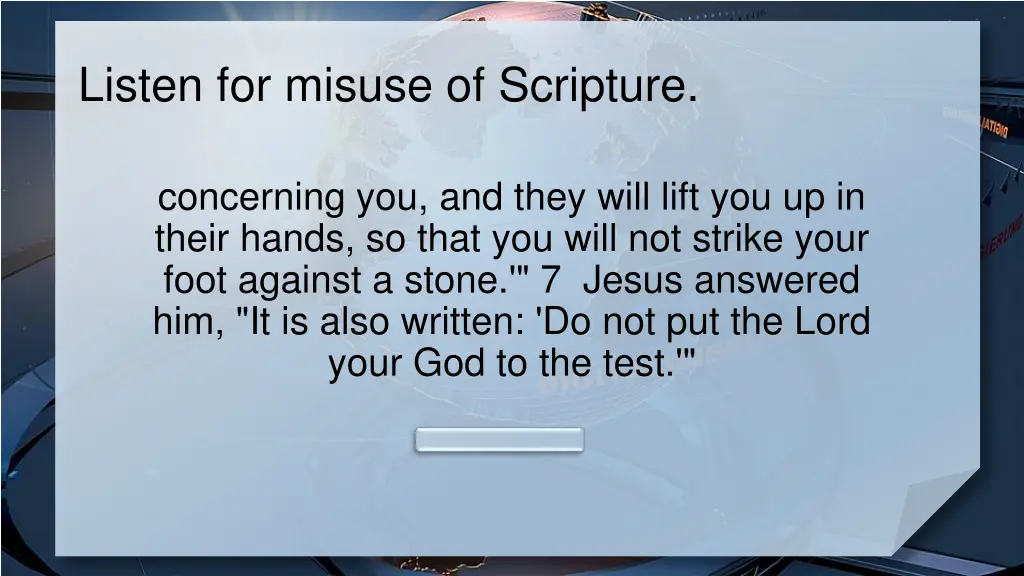 listen for misuse of scripture 1