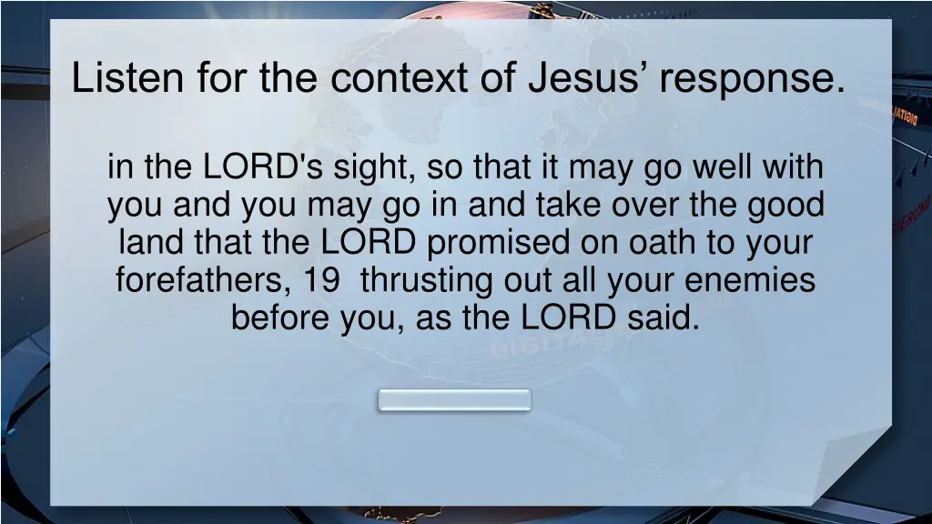 listen for the context of jesus response 1