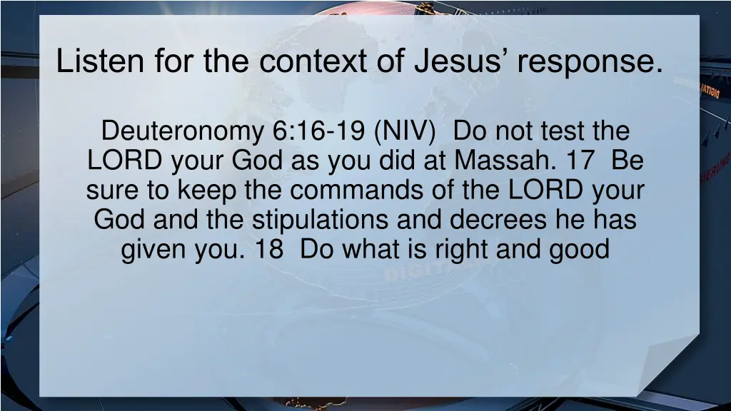 listen for the context of jesus response