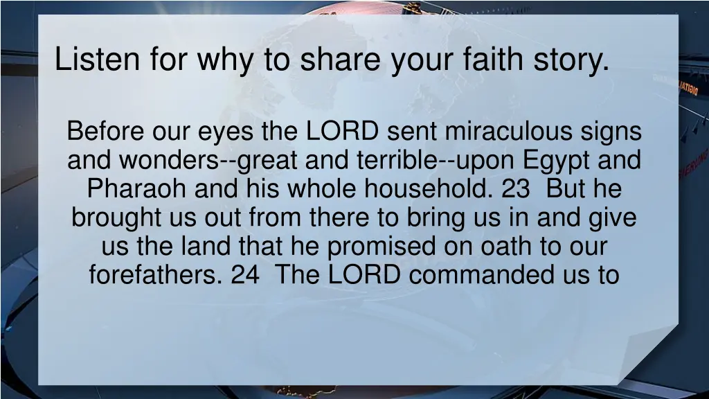 listen for why to share your faith story 1