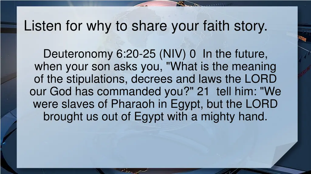 listen for why to share your faith story