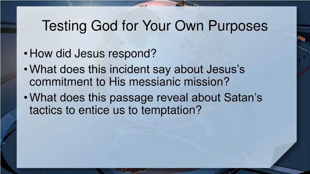 testing god for your own purposes 1