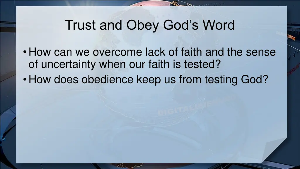 trust and obey god s word 2