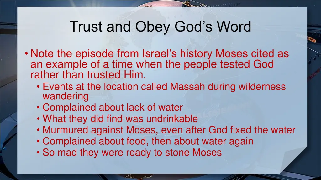 trust and obey god s word