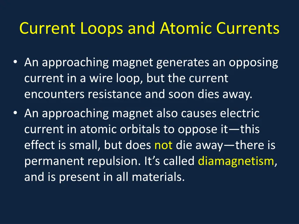 current loops and atomic currents