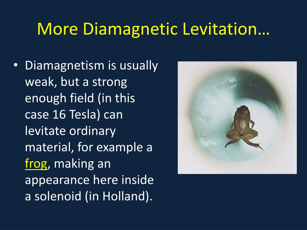 more diamagnetic levitation