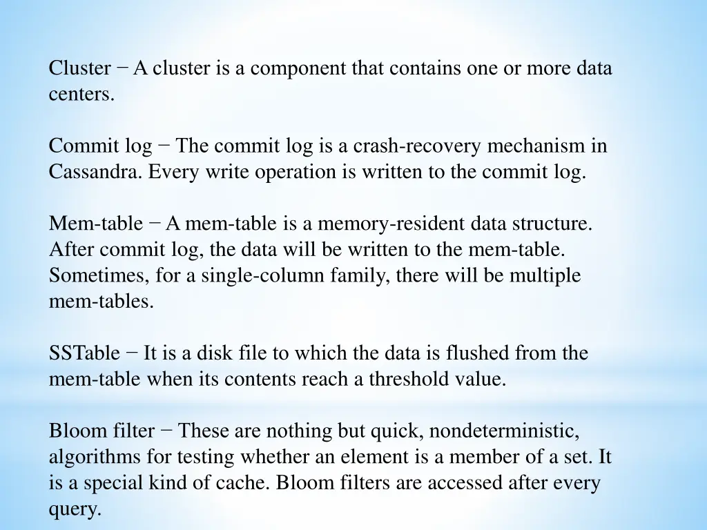 cluster a cluster is a component that contains