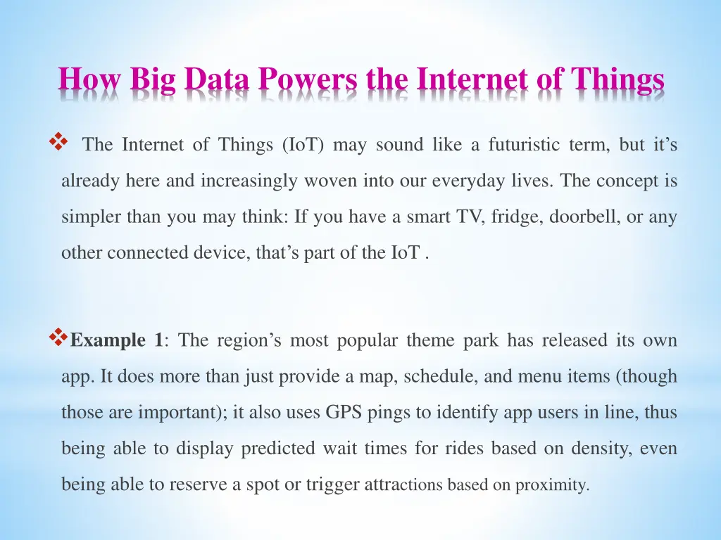 how big data powers the internet of things