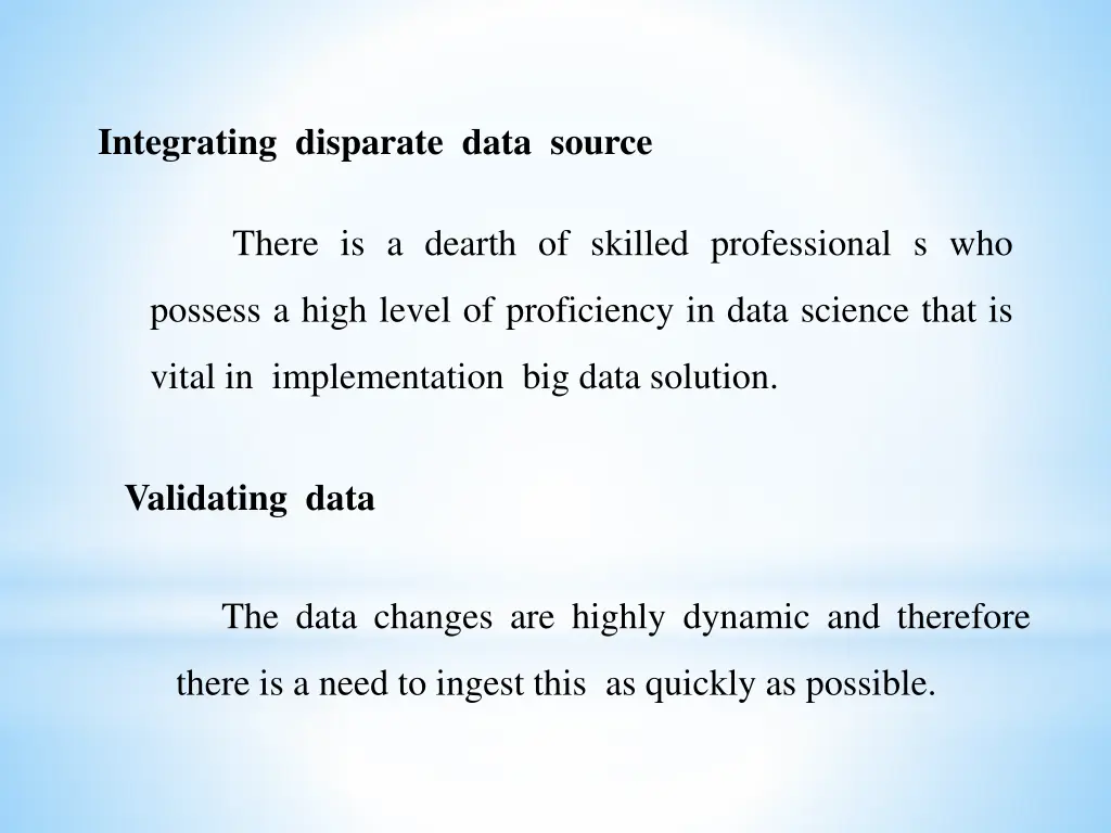 integrating disparate data source