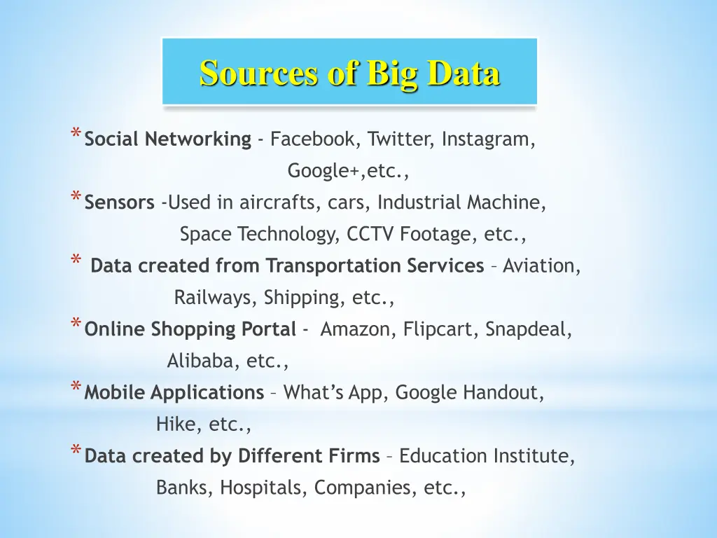 sources of big data