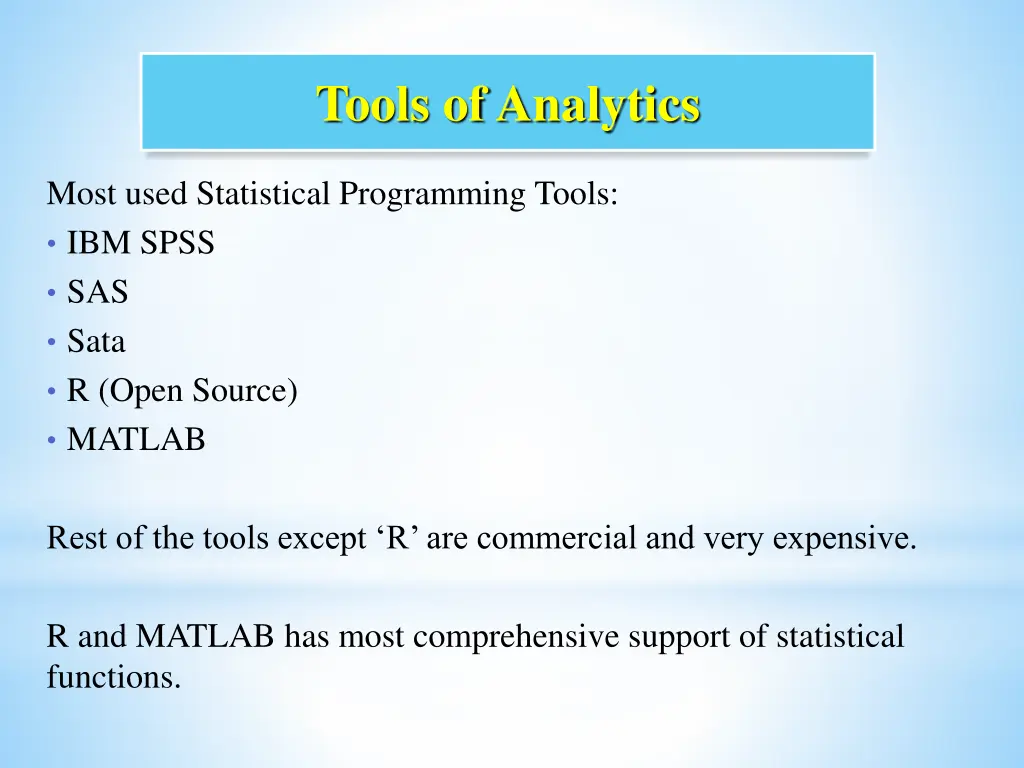 tools of analytics