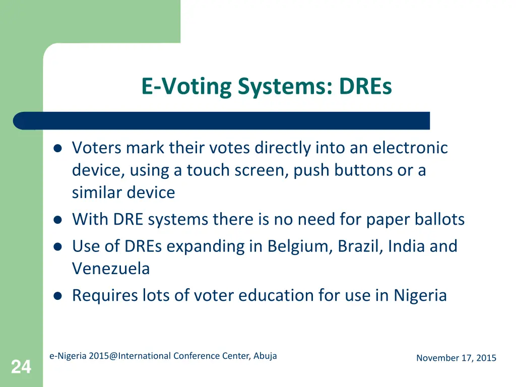 e voting systems dres