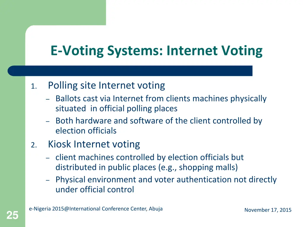 e voting systems internet voting