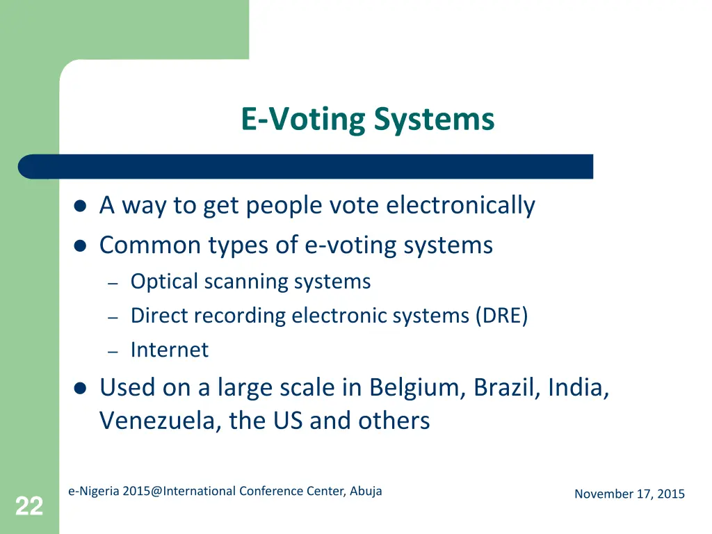 e voting systems