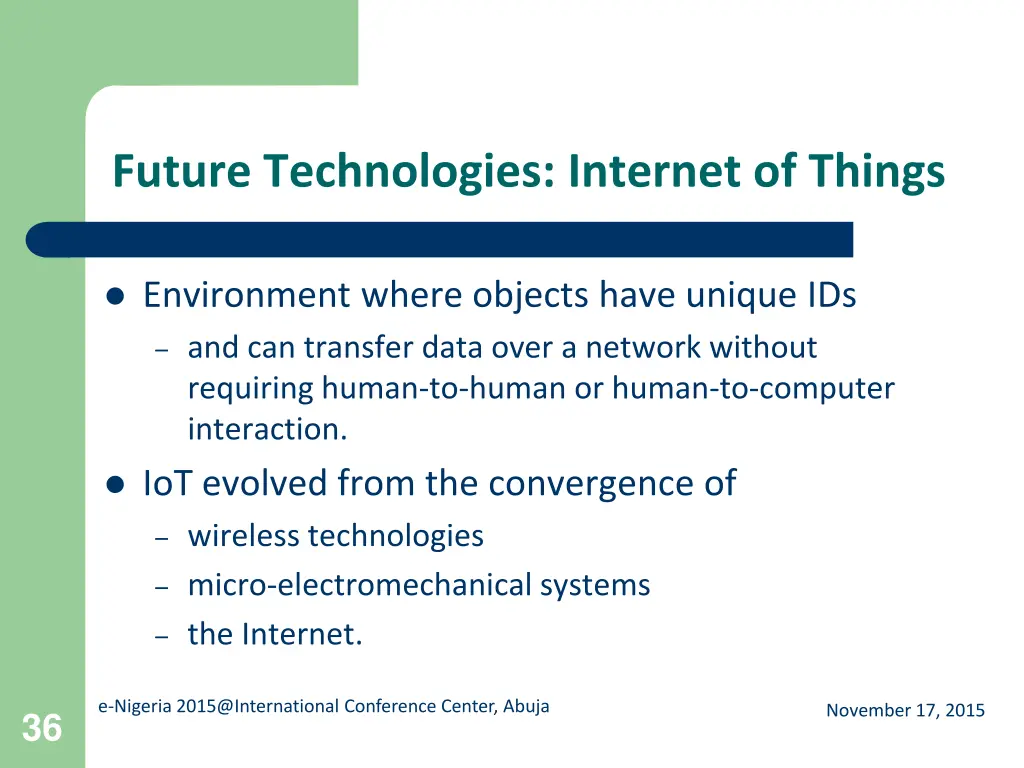 future technologies internet of things