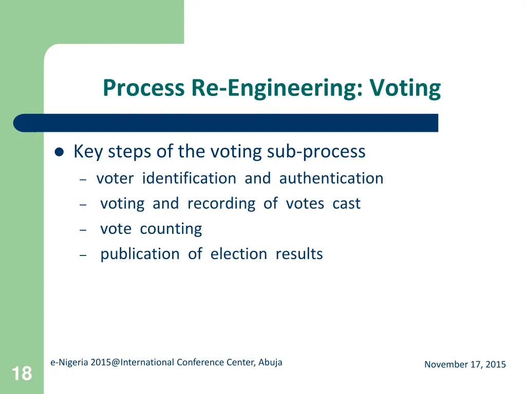 process re engineering voting