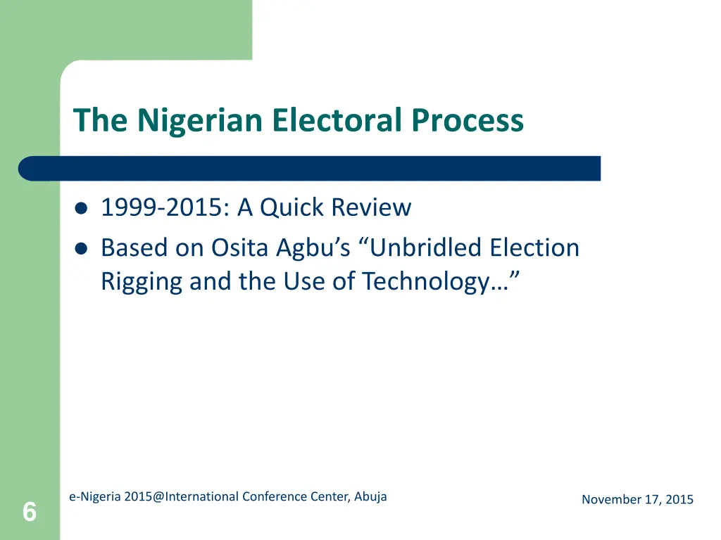 the nigerian electoral process