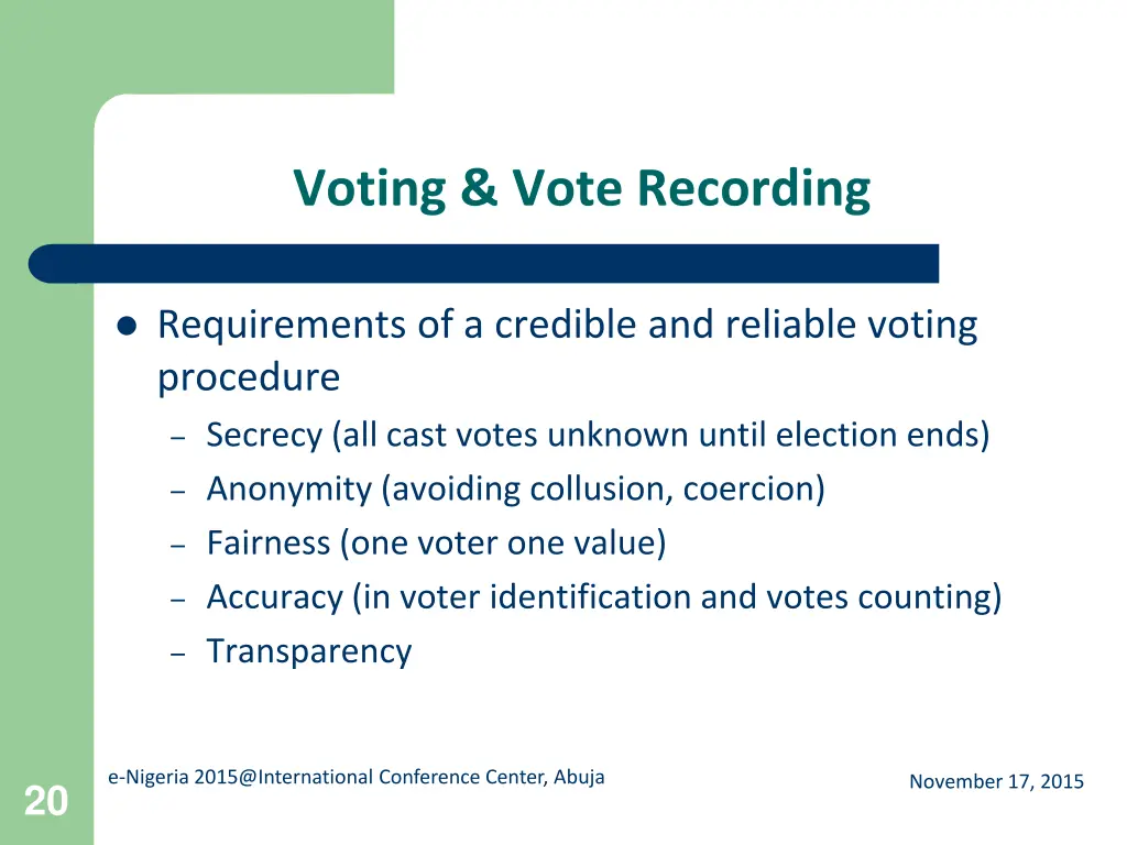 voting vote recording