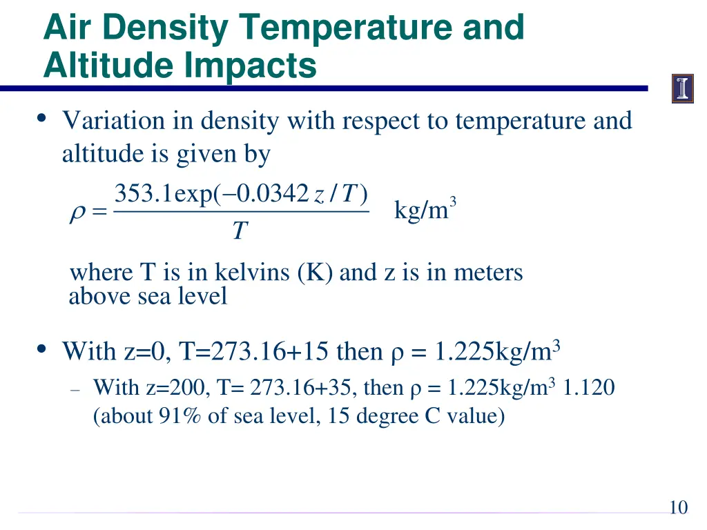 air density temperature and altitude impacts