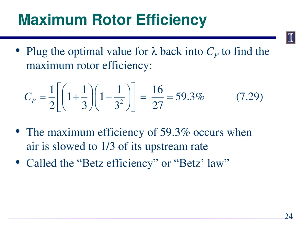 maximum rotor efficiency 3