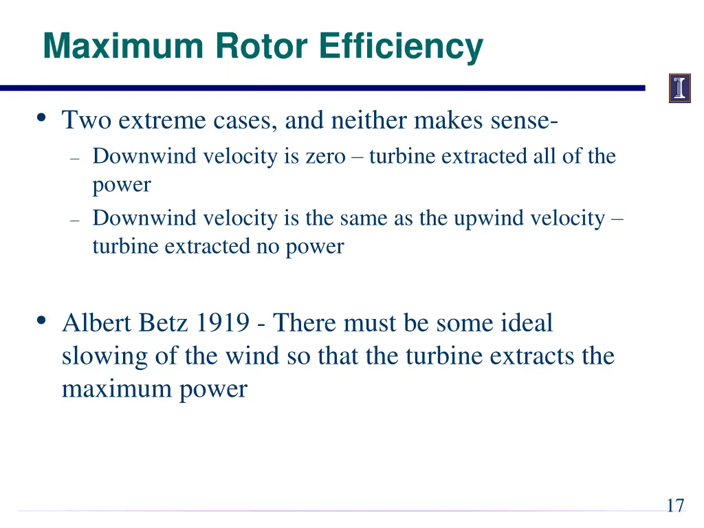 maximum rotor efficiency