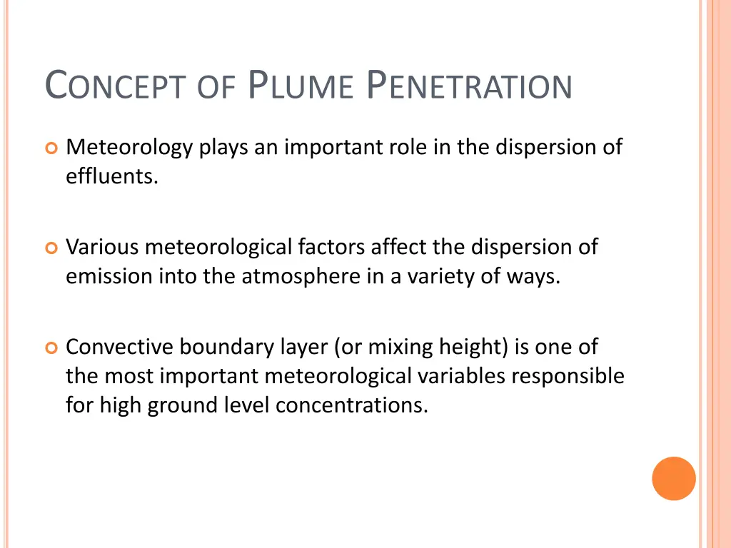 c oncept of p lume p enetration