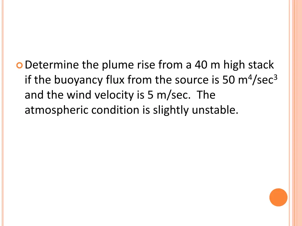 determine the plume rise from a 40 m high stack