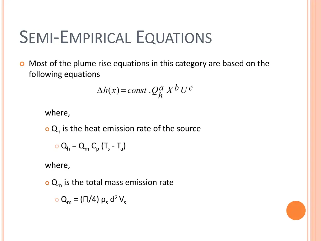 s emi e mpirical e quations