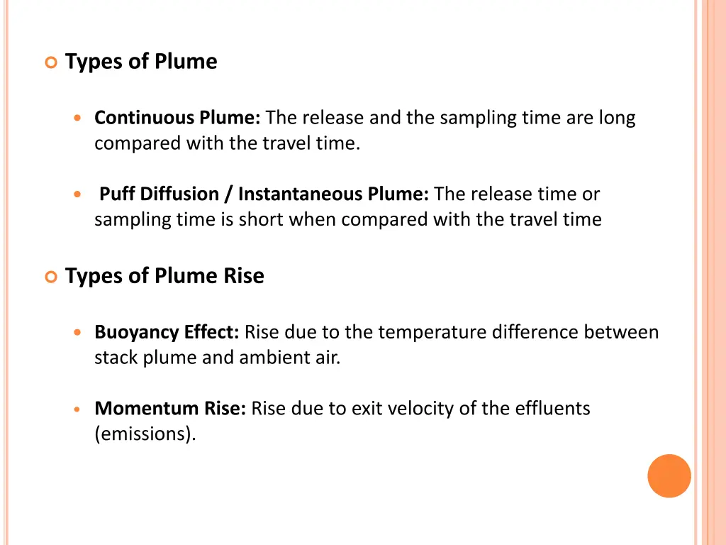 types of plume