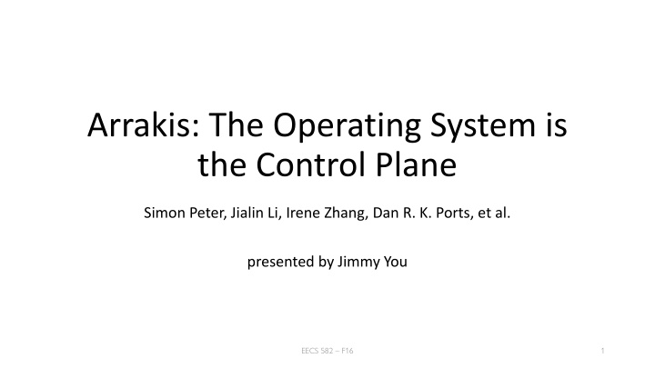 arrakis the operating system is the control plane