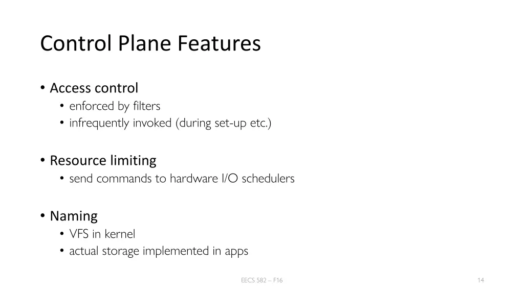 control plane features