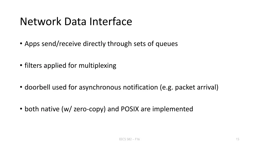 network data interface