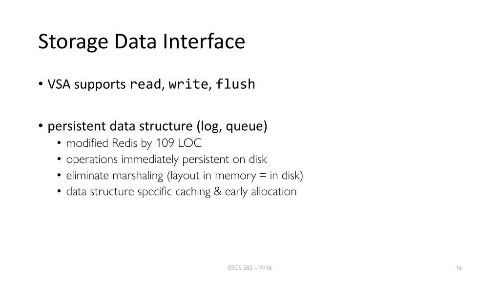 storage data interface