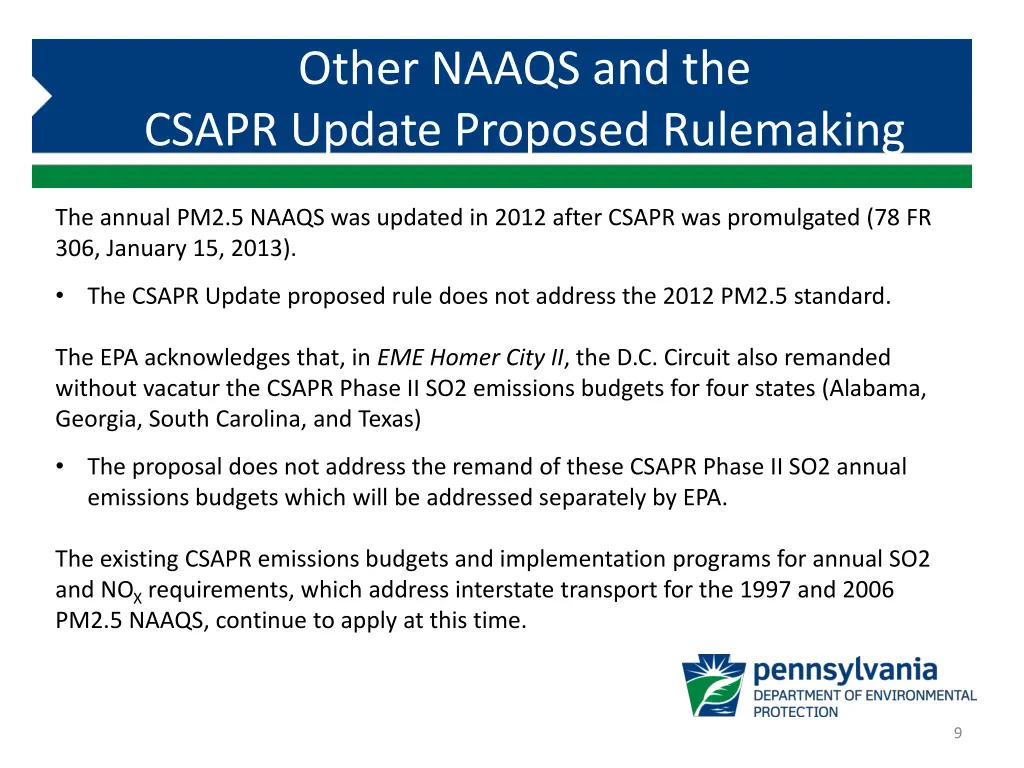 other naaqs and the csapr update proposed