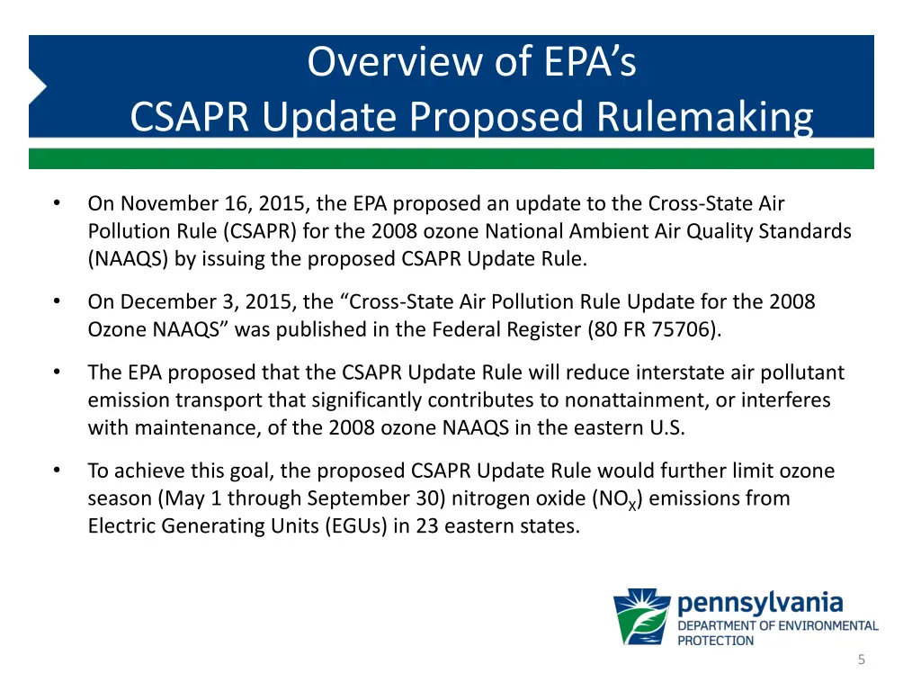 overview of epa s