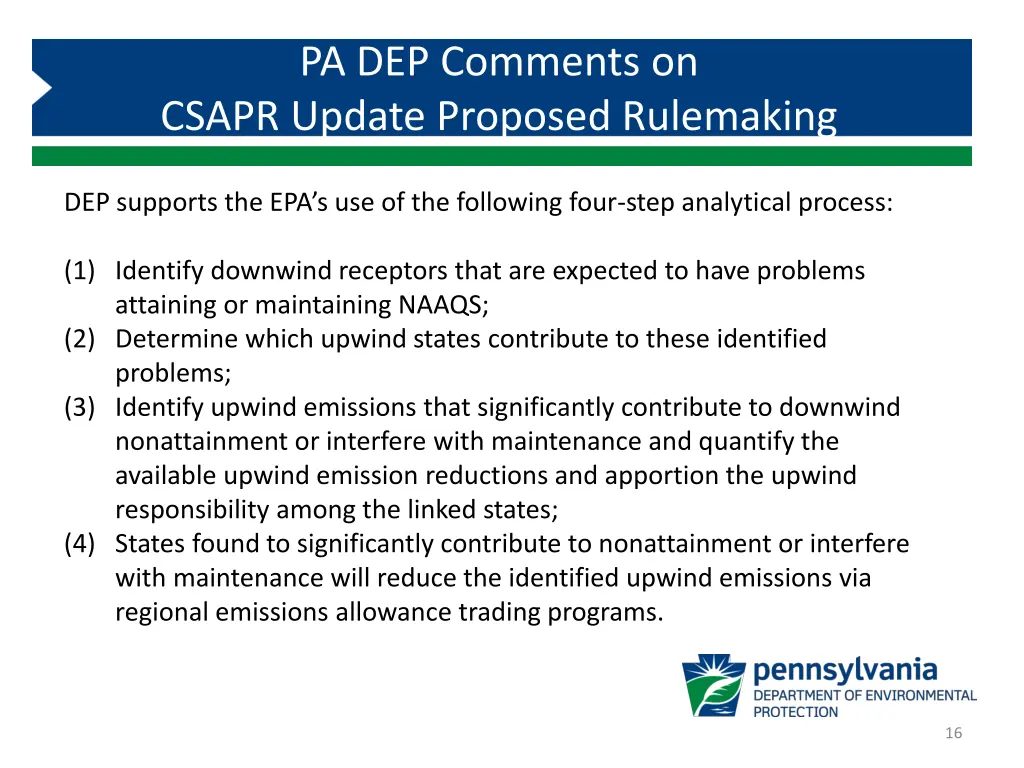 pa dep comments on csapr update proposed 1