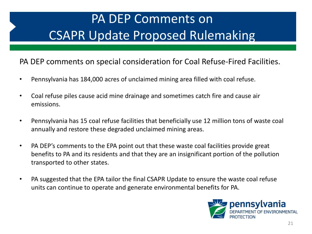 pa dep comments on csapr update proposed 5