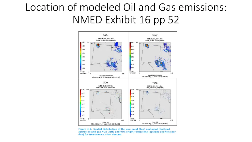 location of modeled oil and gas emissions nmed