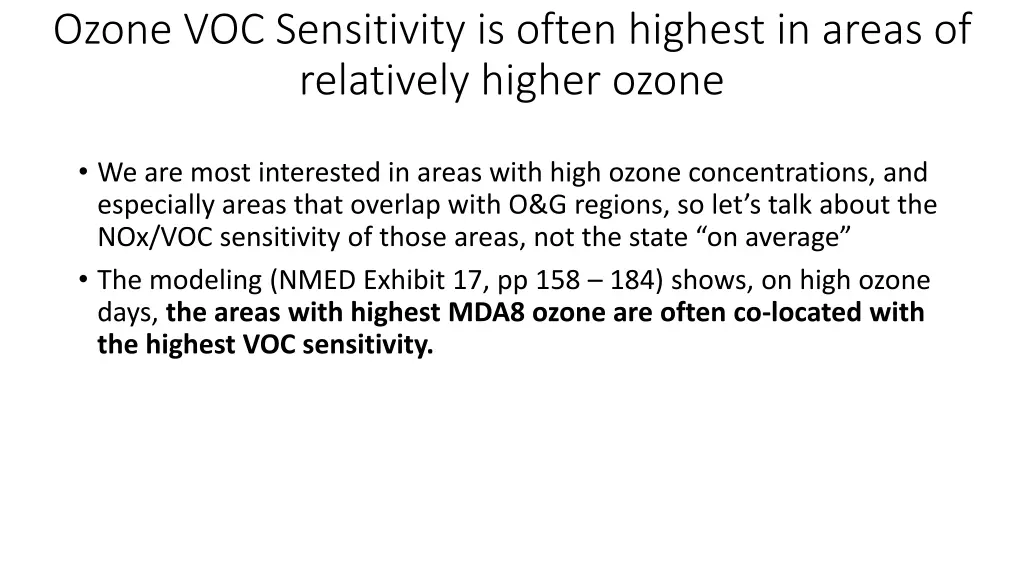 ozone voc sensitivity is often highest in areas