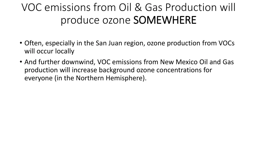 voc emissions from oil gas production will