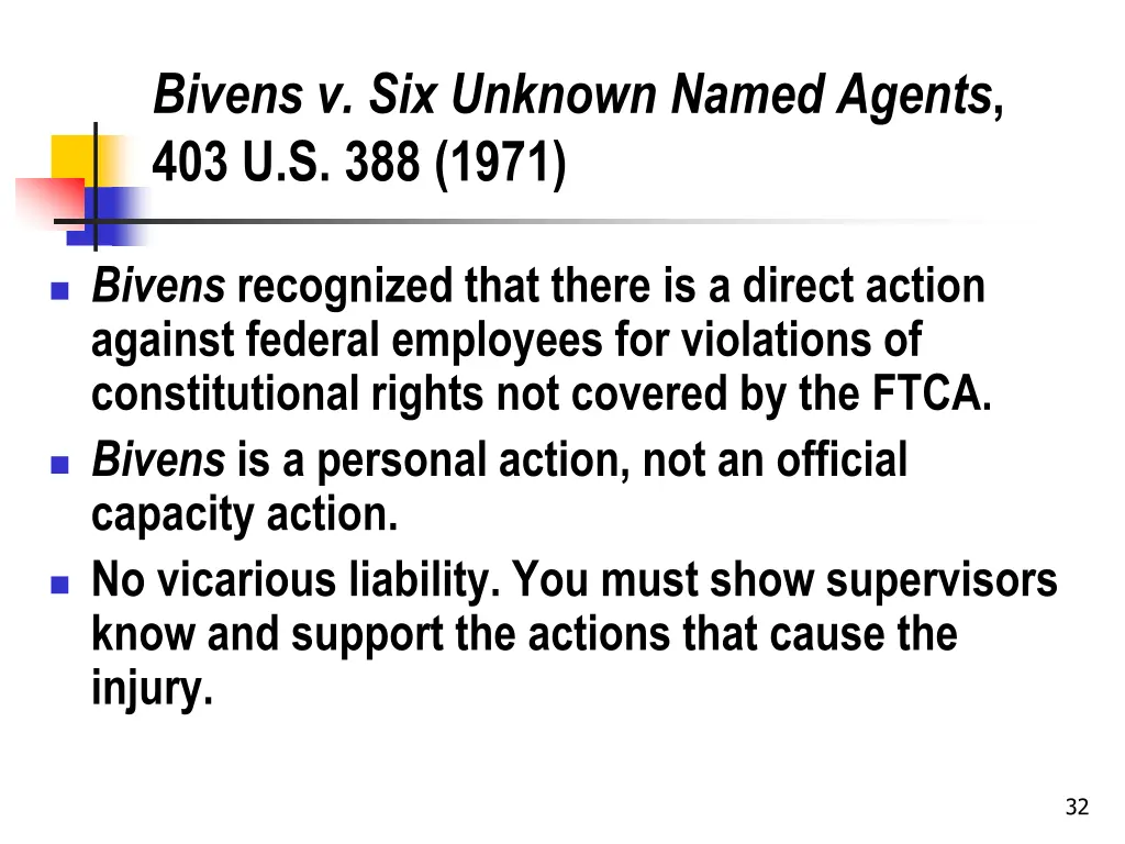 bivens v six unknown named agents 403 u s 388 1971