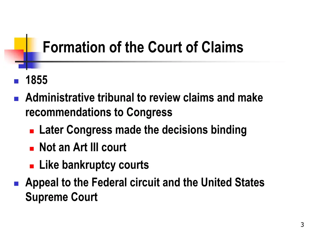 formation of the court of claims