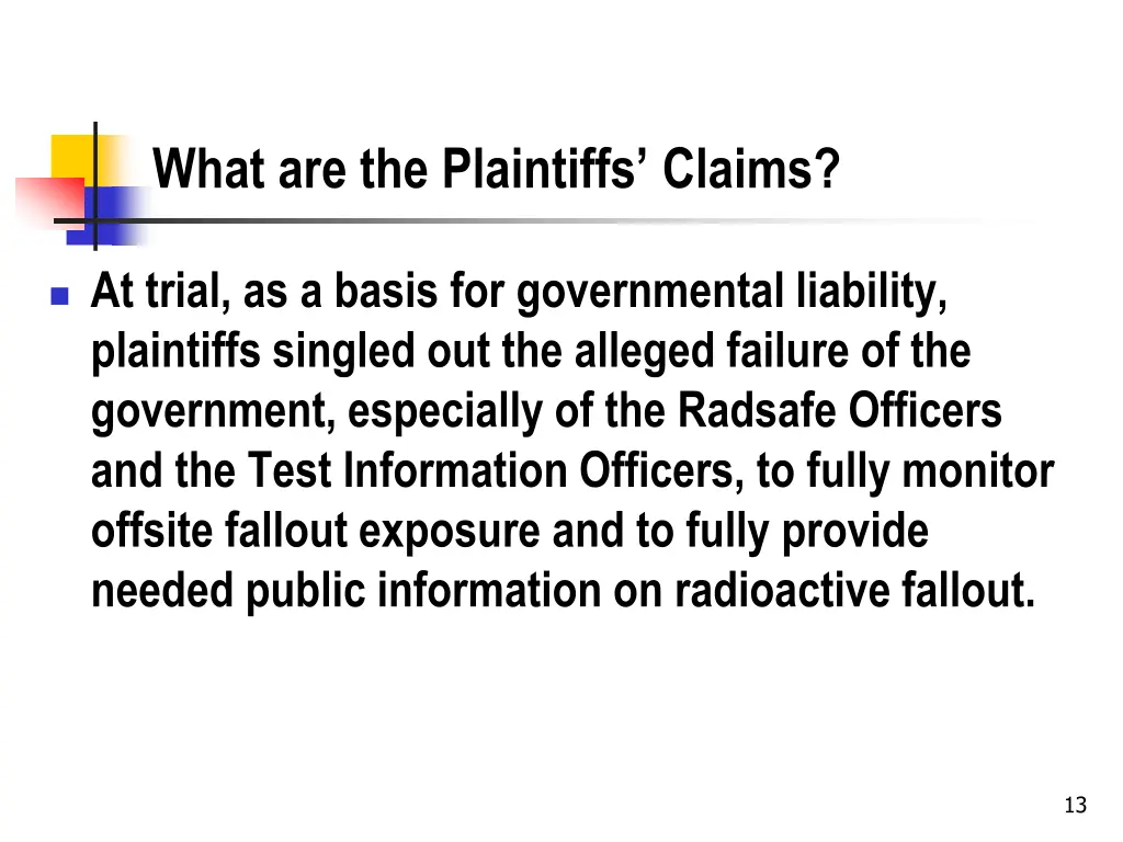 what are the plaintiffs claims