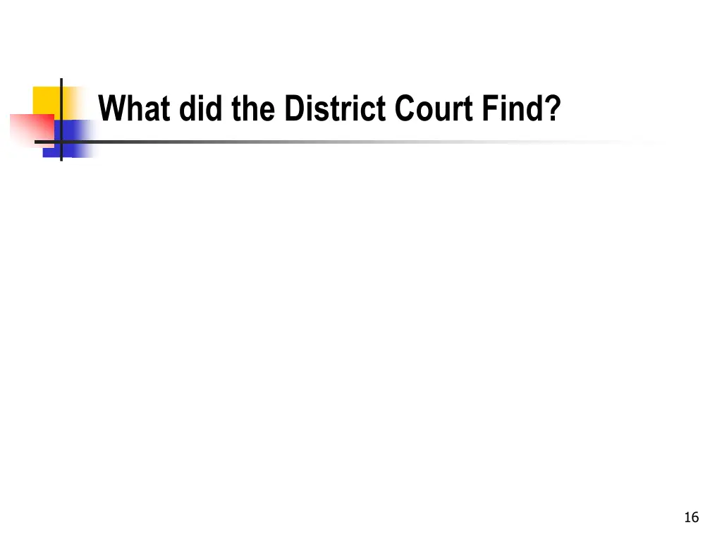 what did the district court find