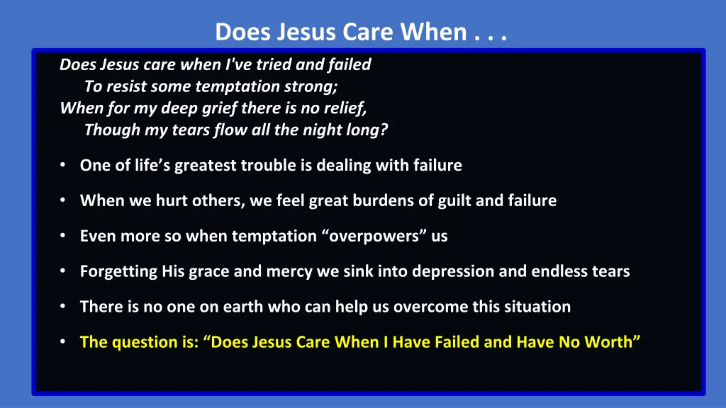 does jesus care when 5