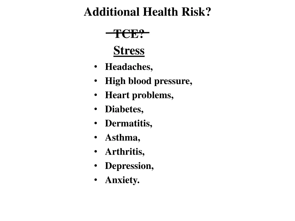 additional health risk